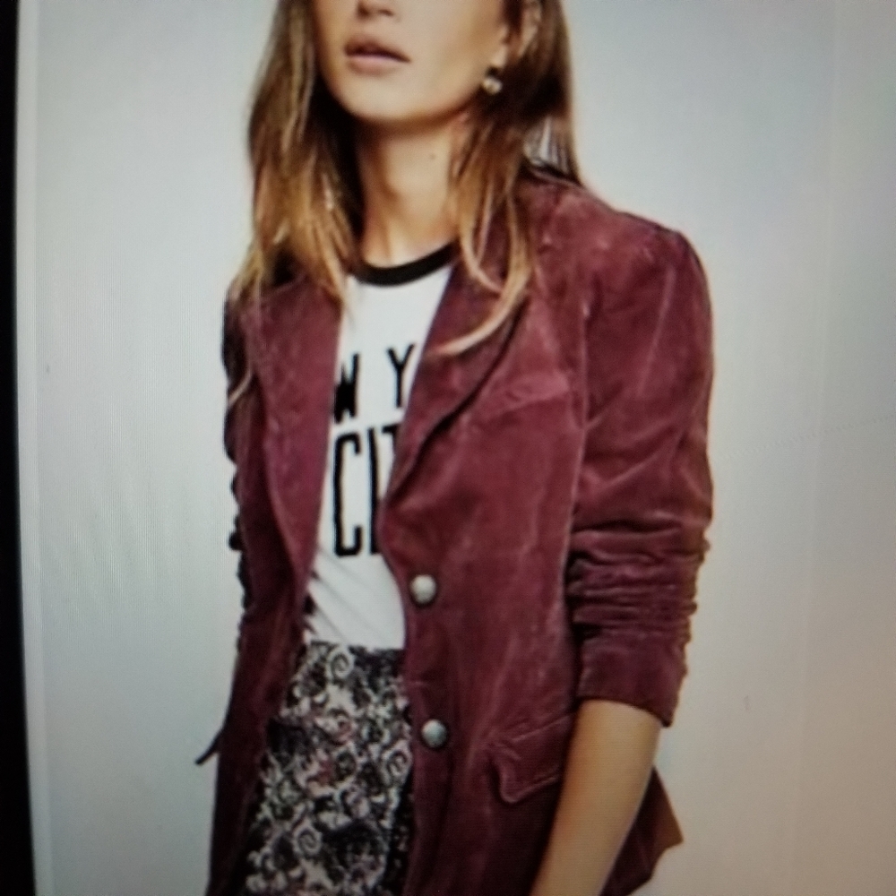 Free People Blazer Jacket Mulberry